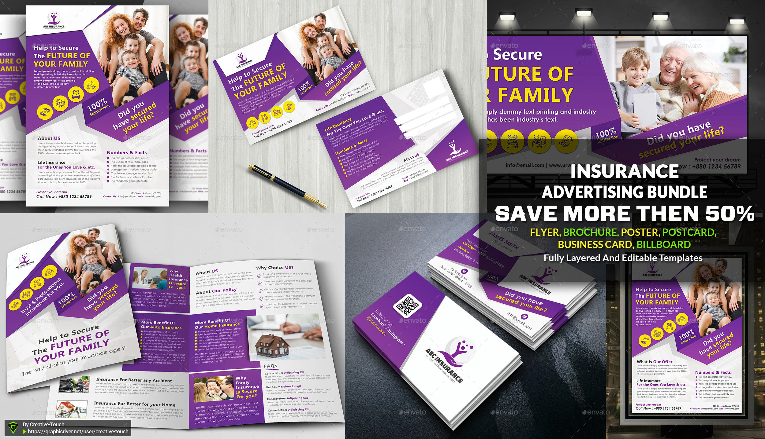 Insurance Advertising Bundle, Print Templates GraphicRiver